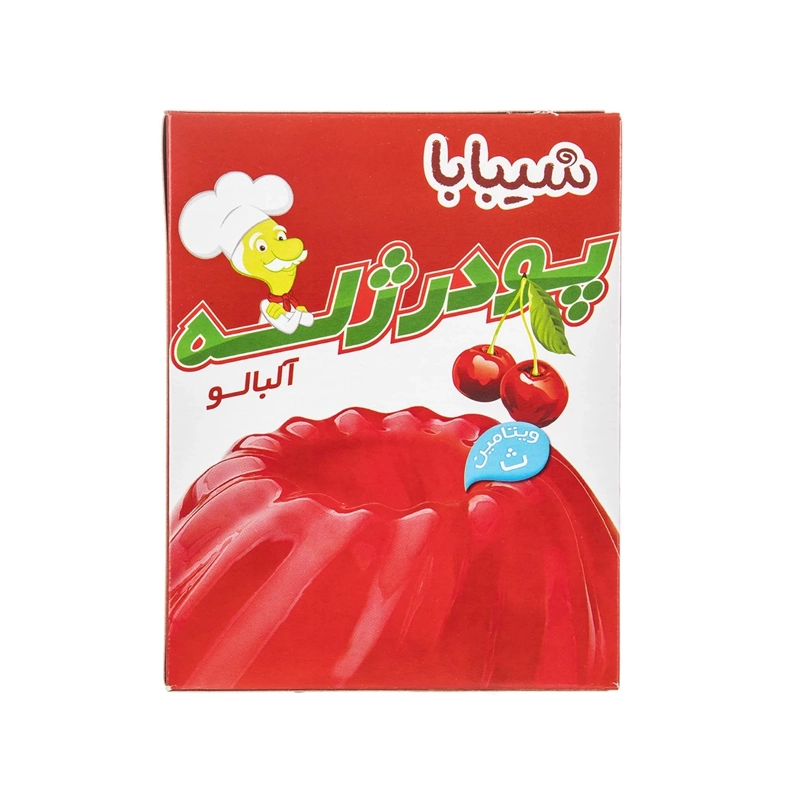 پودرژله آلبالو شیبابا پاکت 12*100gr--12عددی