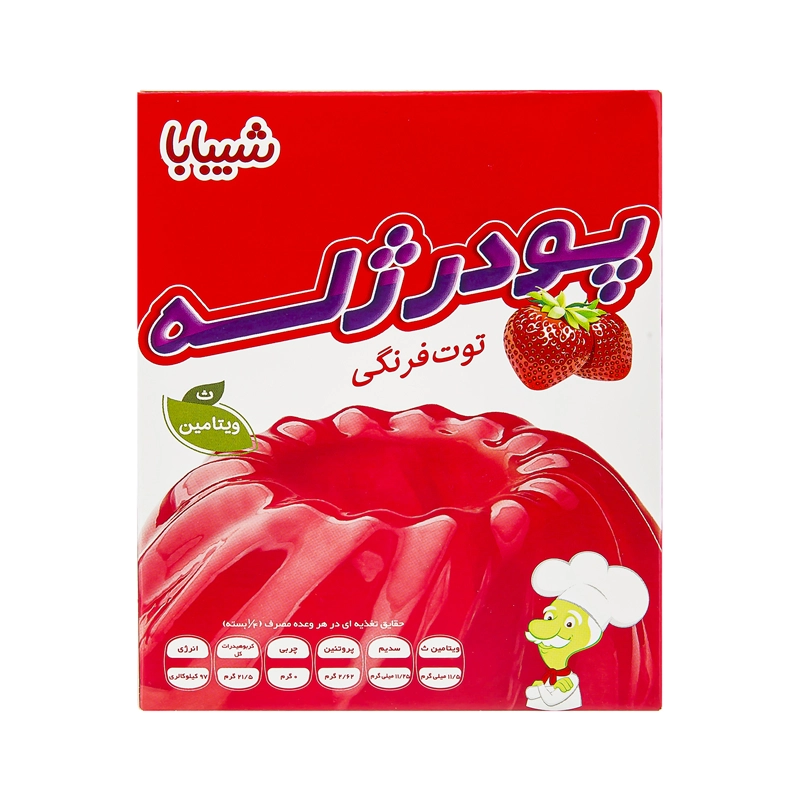 پودر ژله توت فرنگی شیبابا--12عددی