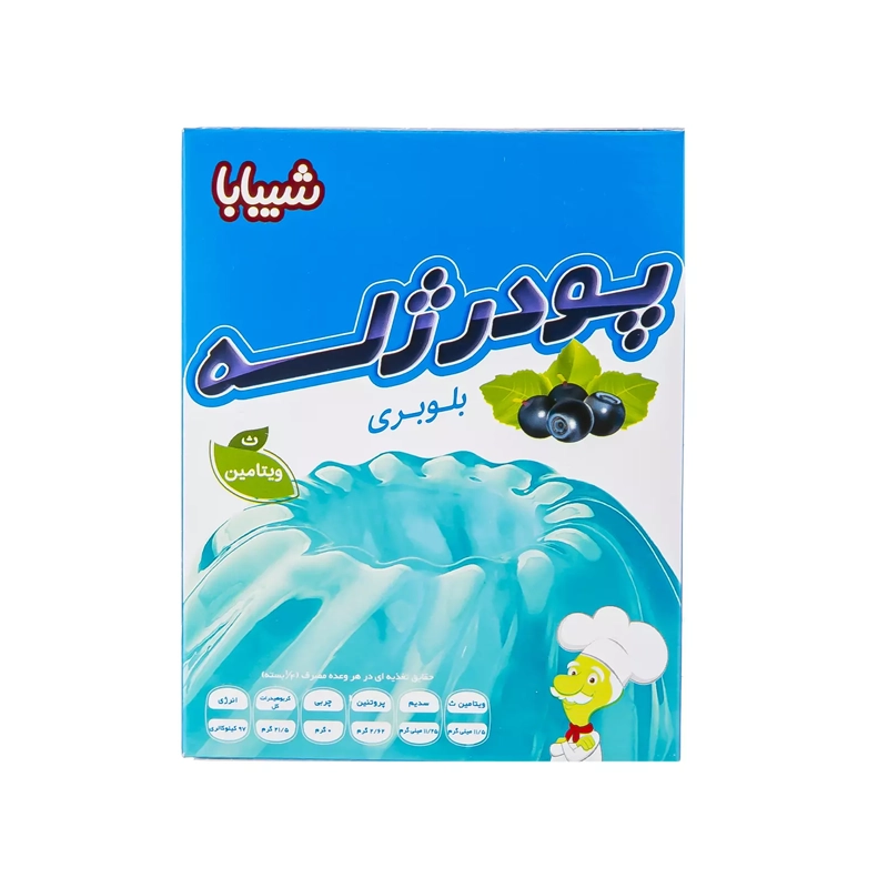 پودرژله بلوبري شیبابا پاکت 12*100gr--12عددی